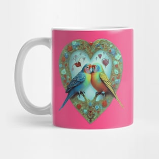 Parrots kissing Mug